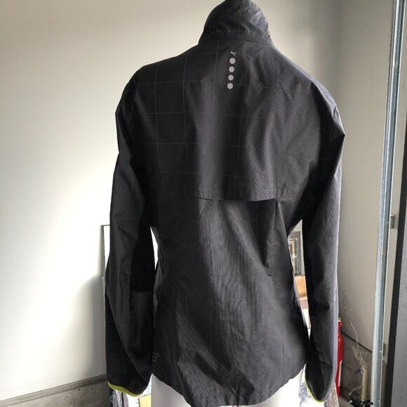Puma Sport Lifestyle Athletic Full Zip Check Windbreaker Jacket Gry Blk Sz M - Picture 4 of 10